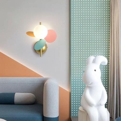 Creative Designer Parlor Kids Bedroom Bedside Cafe Decoration Wall Lights Nordic Style Multicolor Art Tree Wall Sconce Lighting