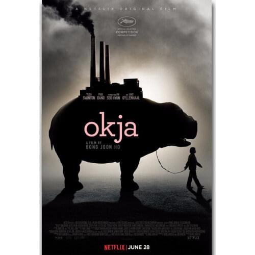 Hot New 2017 Movie Okja Bong Joon Ho Tilda-Silk Art Poster Wall Sicker Decoration Gift