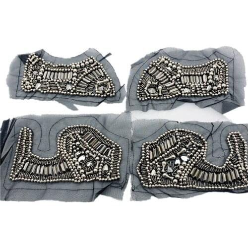 Metal Beaded Rhinestone Patches sew on clothes shoes bags for DIY decoration