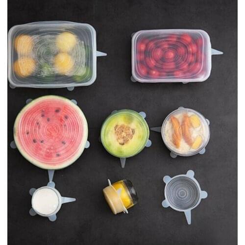 Silicone Stretch Lids Reusable, Durable and Expandable to Fit Various Sizes and Shapes of Containers, for Keeping Food Fresh