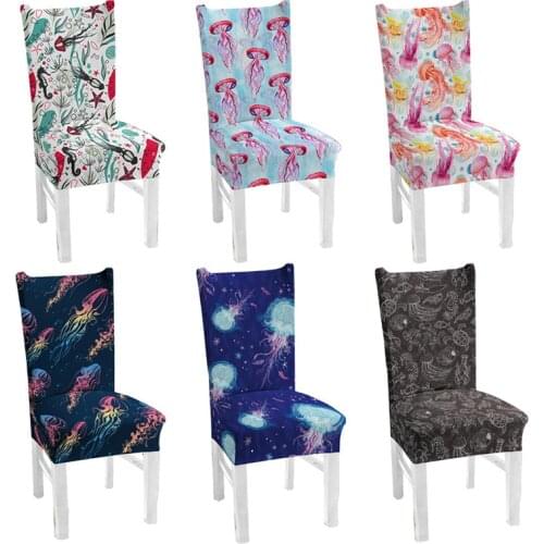 Fashion Starfish Design Modern Color Chair Cover Spandex Stretch ChairS Covers Dining Seat Covering For Hotel Wedding Banquet