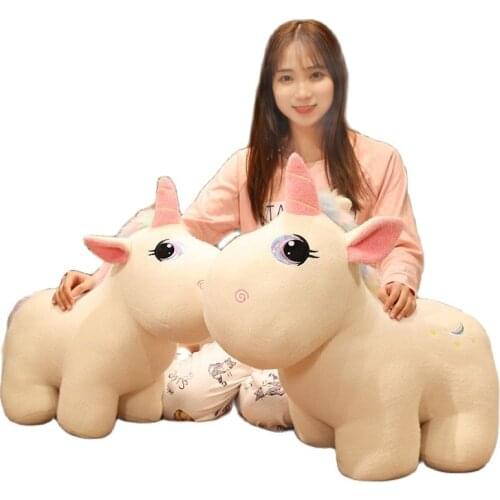 Cartoon big-eyed unicorn mollusk crossing plush doll pillow fabric soft comfortable decoration ornaments holiday birthday gifts