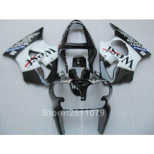 Injection molding fairing kit for kawasaki Ninja ZX6R 00 01 02 west sticker black fairings set ZX6R 2000 2001 2002 KL04