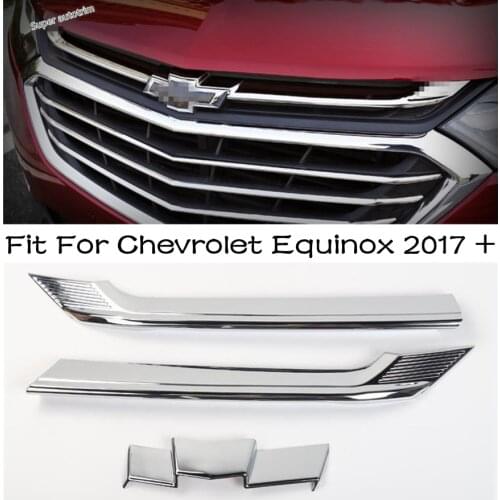 Lapetus Front Middle Grille Head Logo Strip Styling Sticker Cover Trim 3 Pcs Fit For Chevrolet Equinox 2017 2018 2019 2020