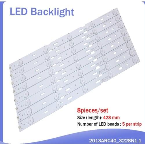 New 8 pieces/set 5LED 428mm LED Backlight strip for TV 40VLE6520BL SAMSUNG_2013ARC40_3228N1 40-LB-M520 40VLE4421BF