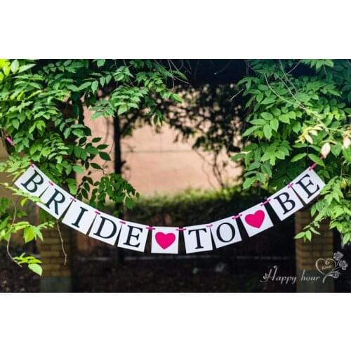 New BRIDE TO BE Pearl / JUST MARRIED Paper Garland Wedding Banner Bridal Shower Photo Props Party Decoration Supplies