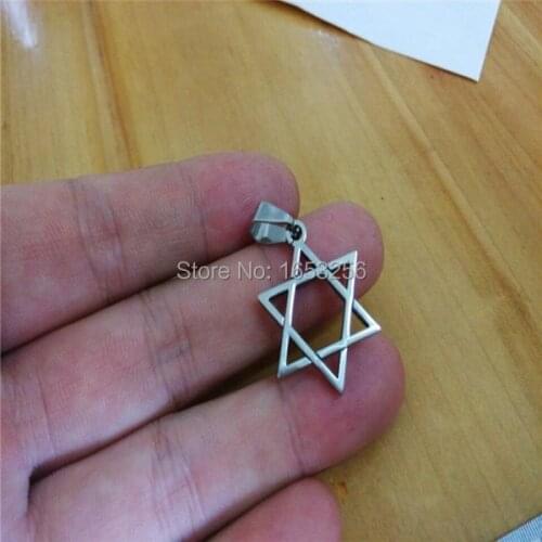 Wholesale 5pcs lot Small hexagram Charms Stainless steel Religious star of David Pendant No chain