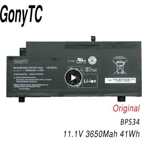 GONYTC Genuine VGP-BPS34 Battery for Sony Vaio SVF15AA1QM SVF15A16CGS VF15A1ACXB SVF15A1ACXS SVF15A1C5E F15A16SC SVF14A18SC