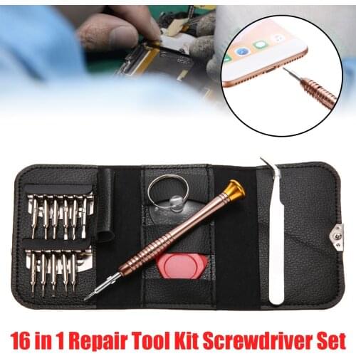 Professional 16 in 1 Mobile Phone Repair Tool Kit Wallet Mega Tools Screwdriver Set For i-Pad For Samsung S2 S3 S4 S5