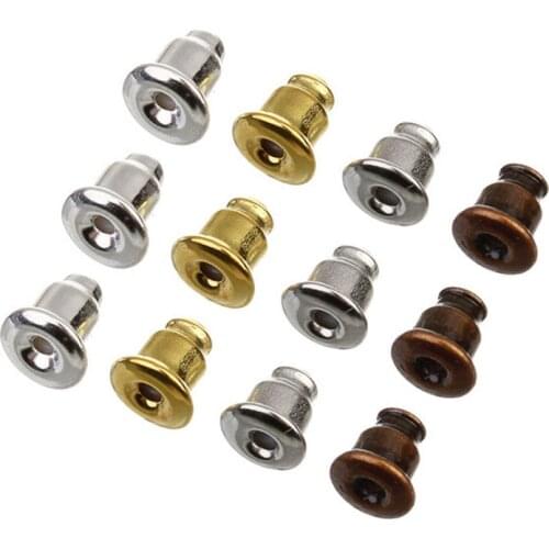 LOULEUR 200pcs/lot Antique Bronze Gold Color Metal Bullet Earring Back Plugging Blocked Rubber Back DIY Earrings Jewelry Making