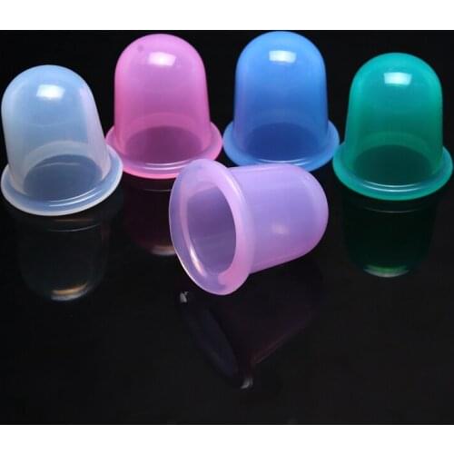 Silicone Vacuum Cupping Cups Massage Cup For Anti-Cellulite Pain Chinese Cupping Relief Neck Back Relax Full Body Multi-color