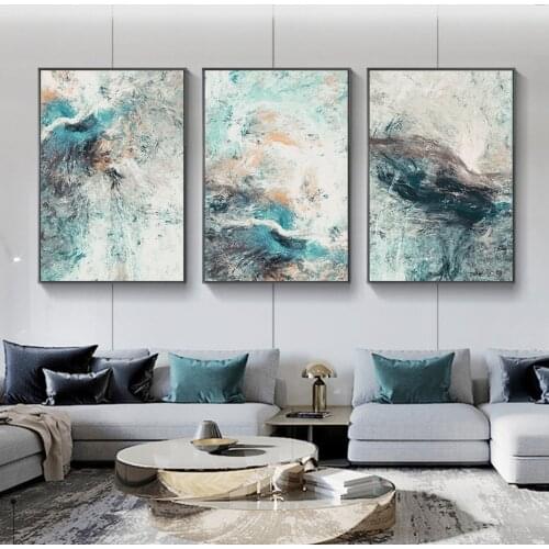 Modern Simplicity Abstract Green Marble Background Canvas Painting Wall Art Pictures Living Room Home Interior Decor No Framed