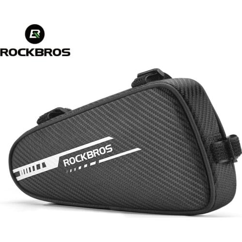 ROCKBROS Reflective1.2L Bicycle Bag Side Pockets Twill ToxturoTube Triangle Bag Ride Without Touch Lengs Bag Bike Accessories