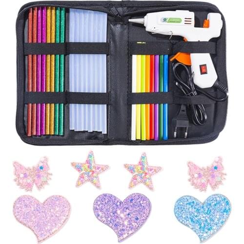 Hot Glue Gun with Glue Sticks -24pcs Upgraded 20W Mini Hot Melt Glue Gun For Arts & Crafts Glue Gun Tools Kit with Glitter Stick