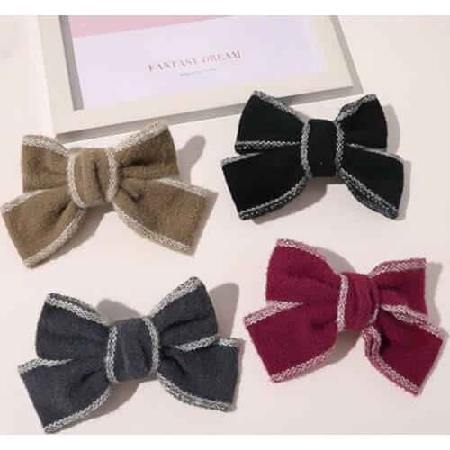 Girl Vintage Big Bow Hair Clips Furry Hairclips Butterfly Barrettes Bownot Hair Pins For Women Bobby Pins Hairpin Accessories