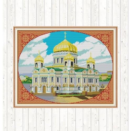 Cathedral of Christ The Saviour Embroidery 14ct 11ct Count Printed Canvas Stitches Patterns Home Decor Kits Cross Stitch Kit