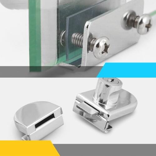 Glass Door Lock Punch-Free Display Cabinet Double Door Lock Keys Zinc Alloy Home Anti-theft High-grade Sturdy Glass Cabinet Lock