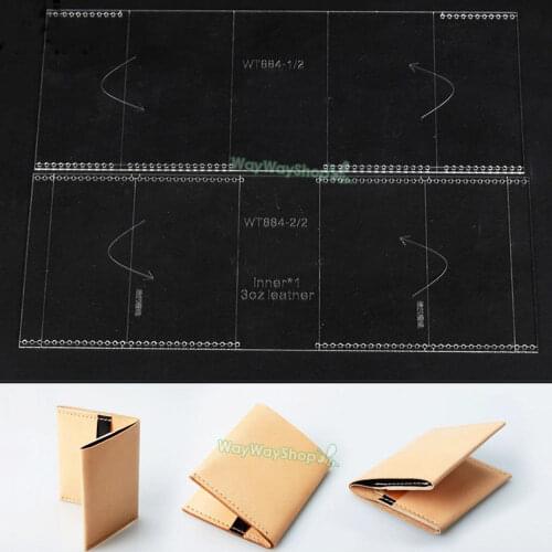 1 Pcs Acrylic Wallet Templates Model WT884 for Card Case Pack Leathercraft Tool Clear