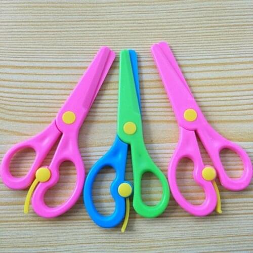 1pc Child Safety Plastic Scissors 135mm Mini Round Head Student Home School Supplies Kindergarten Kids DIY Cutting Paper Station