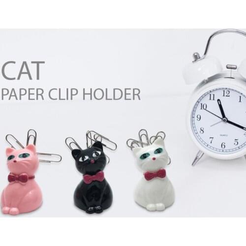 TUTU 1 piece in random color paper clip holder cute cat Paper Clip Magnetic Cosmetics Storage Box Finishing H0448