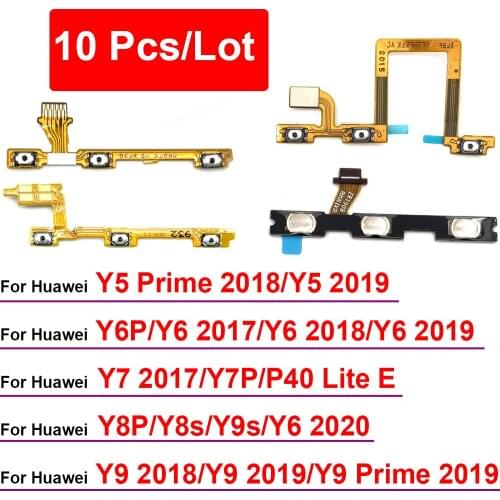 10 pcs/lot For Huawei Y5 Y6 Y7 Y9 Prime 2018 2019 Y6P Y7P Y8S Y8P Y9S Power Switch On/Off Button Volume Key Button Flex Cable