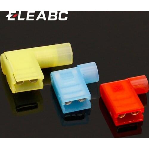 100pcs flag type 6.3MM nylon insulated terminals 6.3 plug Right Angle Terminals
