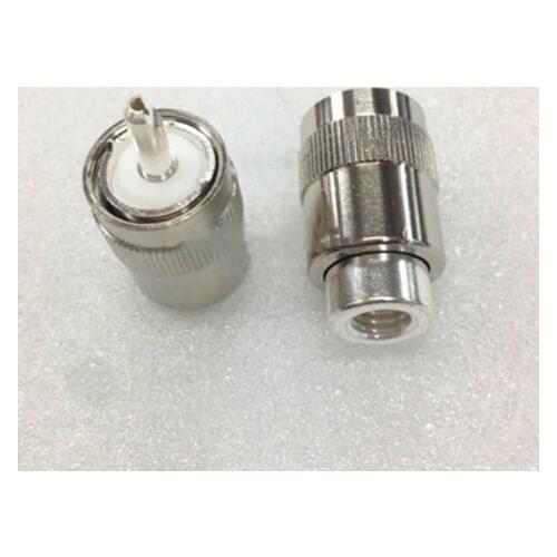20pcs Connector UHF Male PL259 Plug Solder RG5 RG6 5D-FB LMR300 Cable Silver adaptor