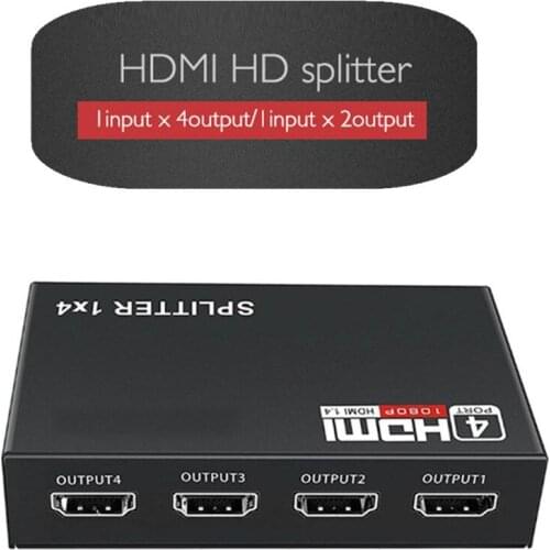 3D 1080P HDMI Splitter HDCP 1 in 4 out Power Signal Amplifier 1x4 Audio Spliter Switch HDMI Converter HDMI Adapter