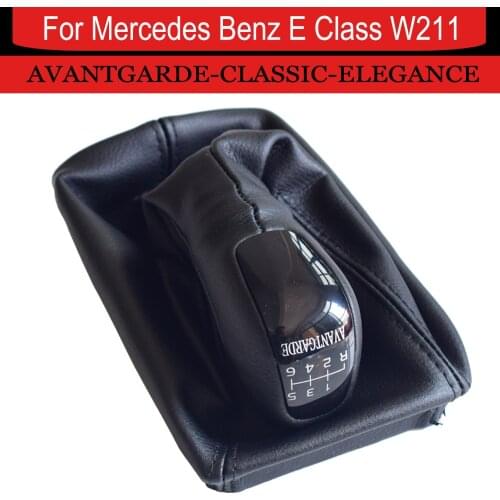 6 Speed For Mercedes Benz E Class W211 S211 2002-2009 Gear Shift Knob Gaiter Boot Cover Case Collar CLASSIC ELEGANCE AVANTGARDE