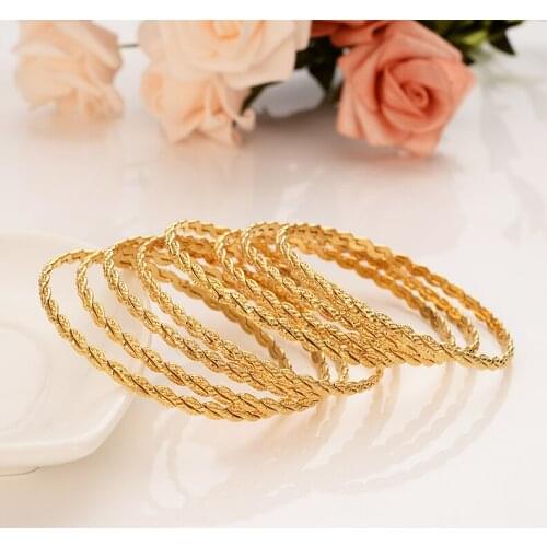 8pcs big Dubai india women girls cuff Bangle Bracelet for adult african men Bairn Jewelry mideast Arab charms shinning Gift