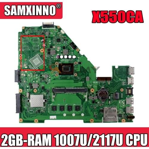 Akemy X550CC Laptop motherboard For Asus X550CA X550CL R510C Y581C X550C A550C original mainboard 2GB-RAM 1007U/2117U CPU