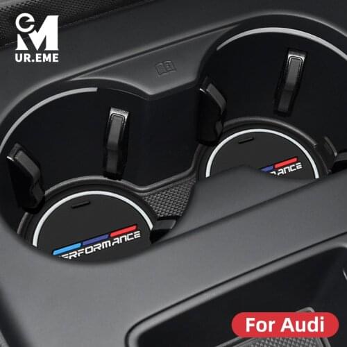 Car Coasters Cup Holder Mats For Audi A1 A3 8V A4 89 A5 A6 C7 C8 A7 Q3 Q5 Q7 Q8 TT MK2 S3 S4 S5 S6 Sportback Avant Accessories
