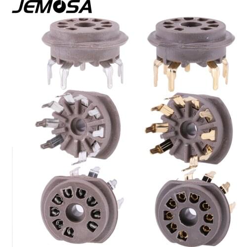 10PCS Bakelite 9pin Valve Tube Socket For ECC82 ECC83 12AU7 ECC83 EL84 6922 12AX7 Vacuum Tube Vintage Amplifier Audio HIFI DIY