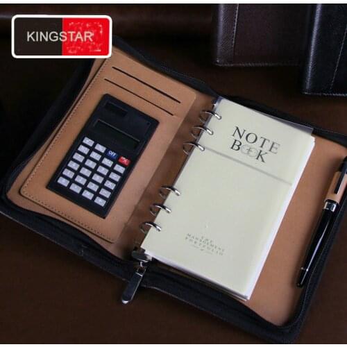 High-grade A5B5 business office PU leather notebook spiral agenda organizer travel planner ring binder compostion book 443A