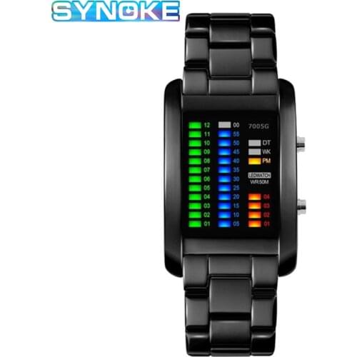 Alloy Watches Mens Luxury Brand Fashion Square Electronic Clock Male Waterproof Binary Waterproof Digital Sport Watch For Men