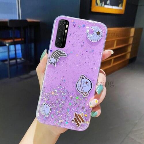 Phone case Xiaomi Note 10 Lite Glitter Star Space TPU Transparent Soft Cover Xiomi Note10 Lite Casing