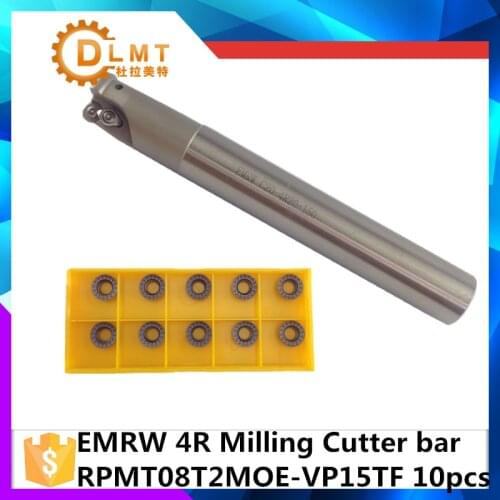EMR C10 4R10 120 EMR C16 4R16 150 +10Psc RPMT08T2 Indexable Shoulder End Mill Arbor Cutting Tools, Milling Cutter Holder