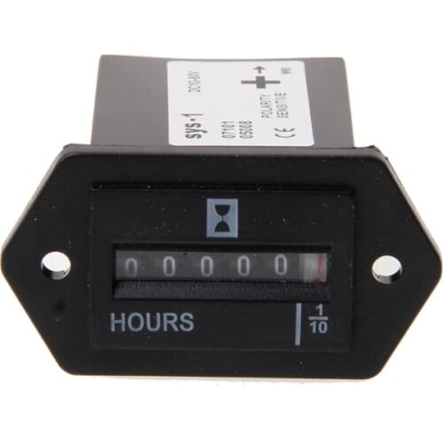 DC 10V-80V Generator Sealed Hour Meter Counter For Boats Trucks Tractors Cars Hourmeter