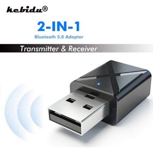Kebidu 2 in 1 Wireless Bluetooth 5.0 Transmitter Receiver Mini 3.5mm AUX Stereo For Car Music Bluetooth Transmitter For TV