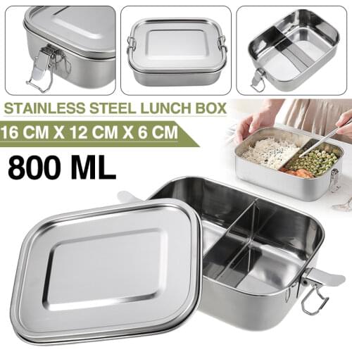 Stainless Steel Lunch Box Metal Leak-Proof Bento Box for Storing Snack Food Fruits Container Storage Box