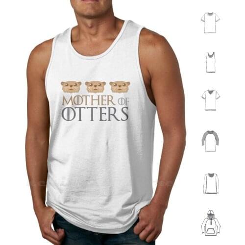 Mother Of Otters Tank Tops Vest 100% Cotton Otter Swim Swimmer Dam Play Playful Creature Animals Water
