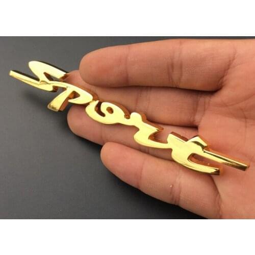 Metal Golden 3D Sport Racing Car Trunk Rear Fender Emblems Badge Decal Sticker