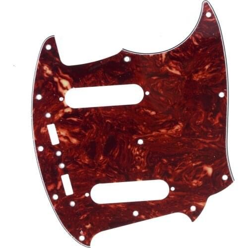Musiclily Pro 12-Hole Guitar Pickguard for Fender American Mustang, 4Ply Vintage Tortoise