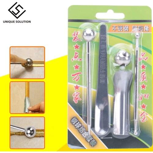 1 Set (5pcs) Tile Beauty Seam Construction Tool Set Tile Gap Cleaning Corner Angle Scraper Gap Manual Grout Pump Flooring Tools