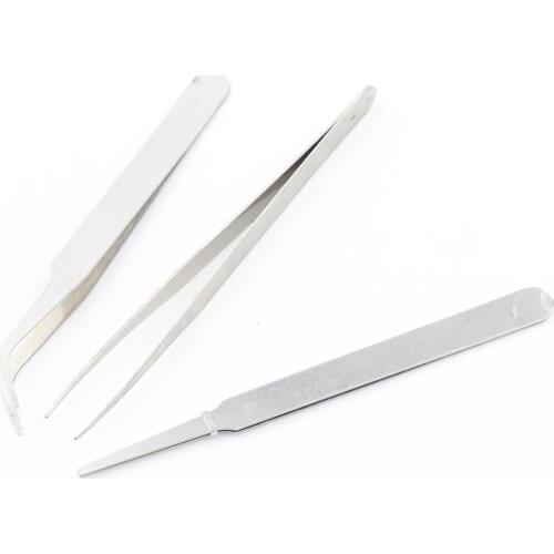 3Pcs High Quality Practical Repair Precision Assembly Set Tool Stainless Steel Electronic Tweezers Wholesale