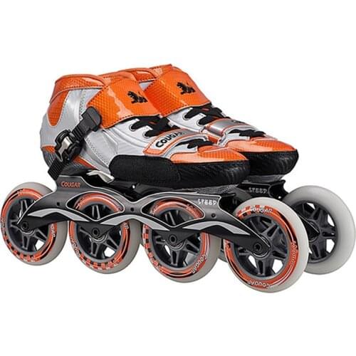 Original Cougar SR1 Speed Inline Skates Glass Fiber Professional Competition Skates 4 Wheels Racing Skating Shoes Patines Patins