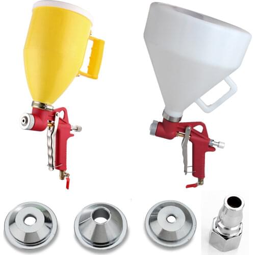 Air Hopper Cement Spray Gun Paint Texture Tool Drywall Wall Painting Sprayer with 4 Nozzle Putty Foam Coating Air Paint Sprayers