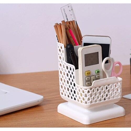 Rattan Plastic Pen Holder Multifunctional Hollow Desktop Stationery Pencil Case P82A