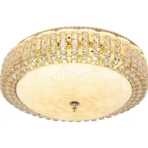 Modern led ceiling lights dimmable flush mount ceiling light iron Luxury K9 crystal D50cm 36W room lights Living room/villa