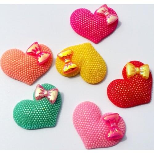 Diy 6pcs 35mm*28mm large Heart Flat back Rhinestones Wedding Decoration Festival Accessories